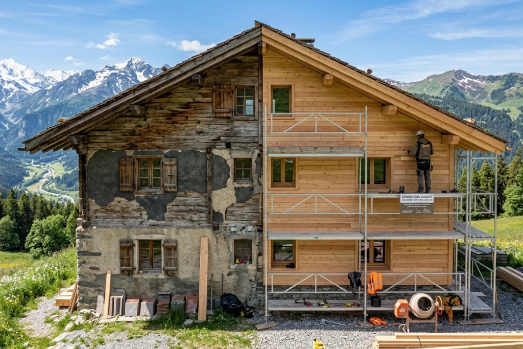 Rénovation de façade en Savoie : bardage, toiture et isolation par l'extérieur face au climat alpin
