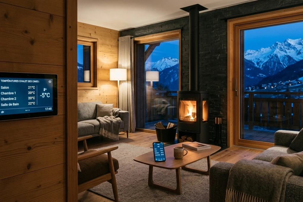 Domotique en chalet en Savoie : piloter son chauffage et sa sécurité à distance
